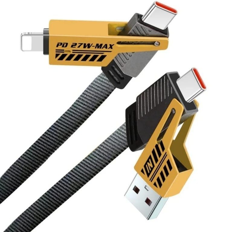 کابل تبدیل USB / USB-C به لایتنینگ / USB-C مدل 4IN1 FAST طول 1.2 متر