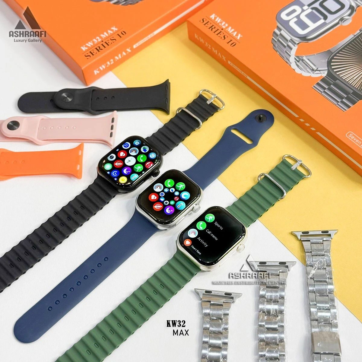 ساعت هوشمند اپل KW32 MAX با ۷ بند متنوع
