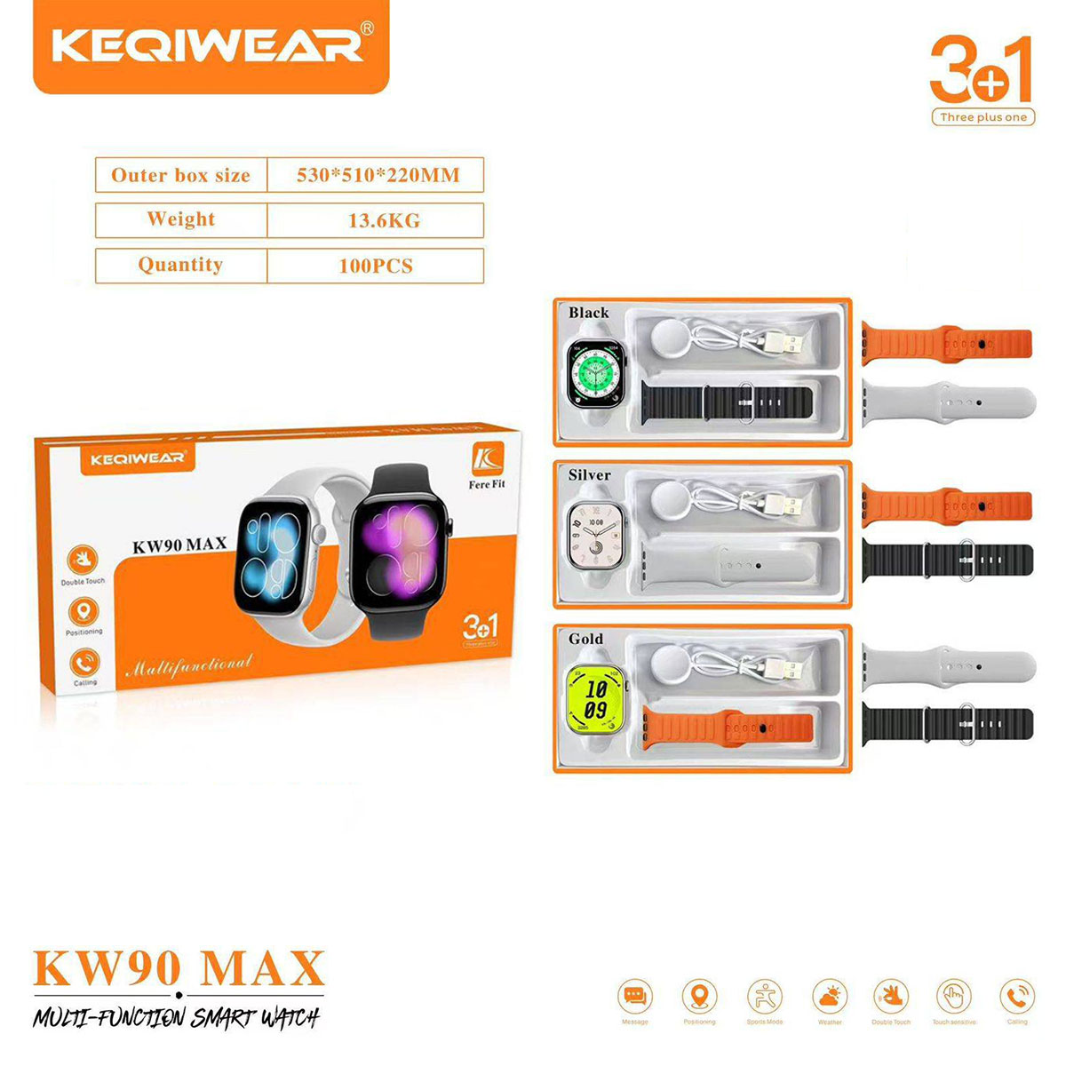 ساعت هوشمند KEQIWEAR KW90 Max
