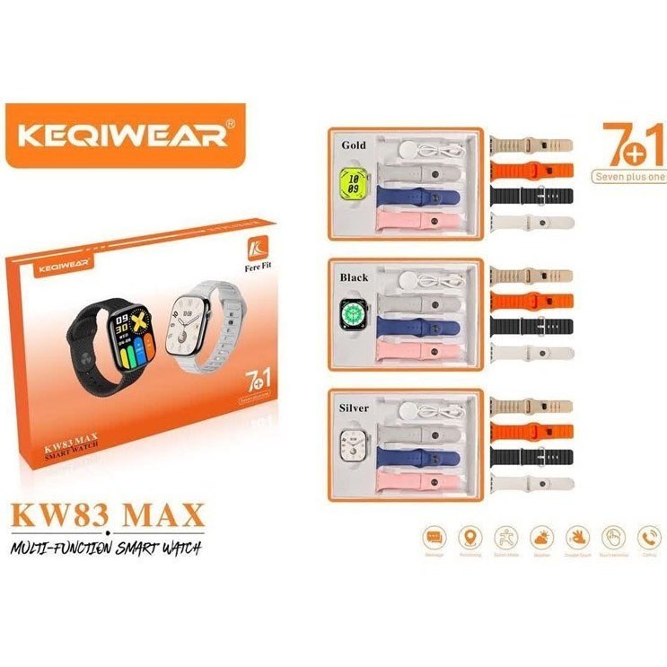 ساعت هوشمند KEQIWEAR مدل KW83 MAX با ۷ بند